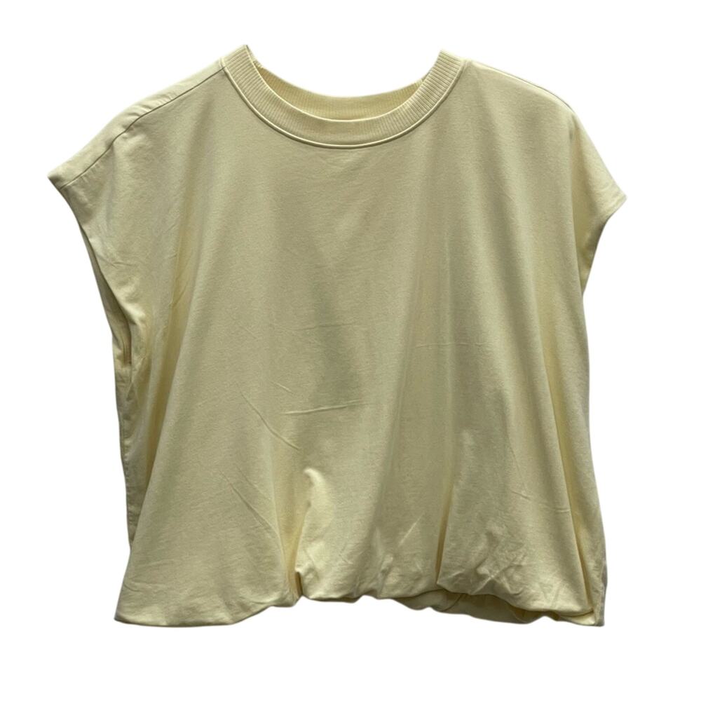 Calia Everyday Twist Women’s Crop Tee Frosted Lemon Yellow Size XXL